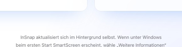 Der Hinweis zu automatischen Updates auf der Downloadseite