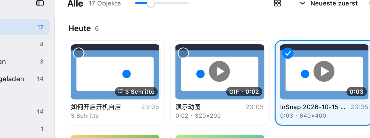 Screenshot-Verlauf, in dem beide Dateien bleiben