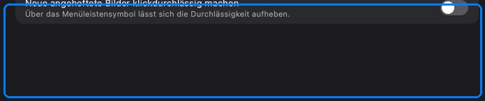 Zeilen für Deckkraft und Klickdurchlässigkeit