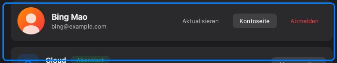Die Anmeldekarte