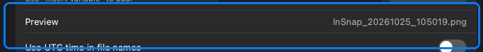 The filename preview