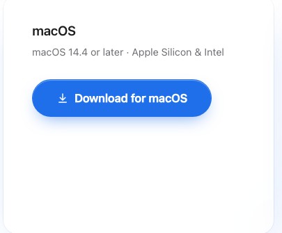 The macOS download card