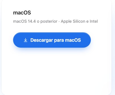 La tarjeta de descarga para macOS