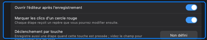Réglages des guides
