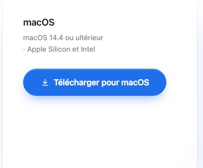 La carte de téléchargement macOS