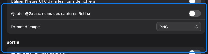 Options de sortie et de presse-papiers