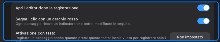 Impostazioni delle guide