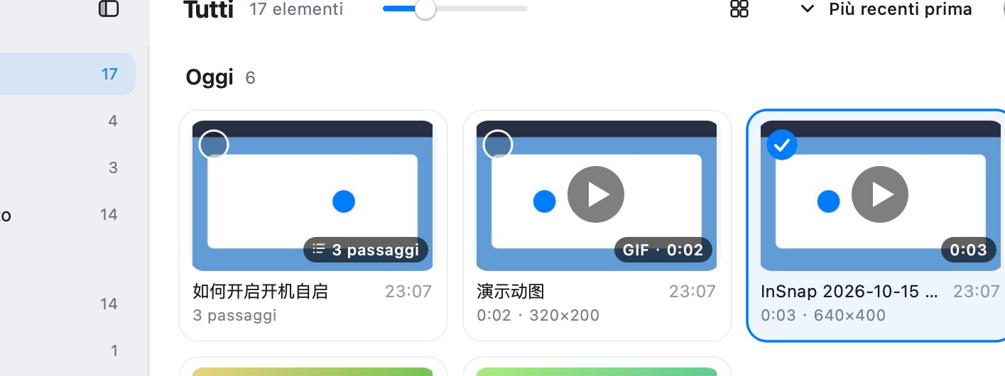 Cronologia degli screenshot, dove restano entrambi i file