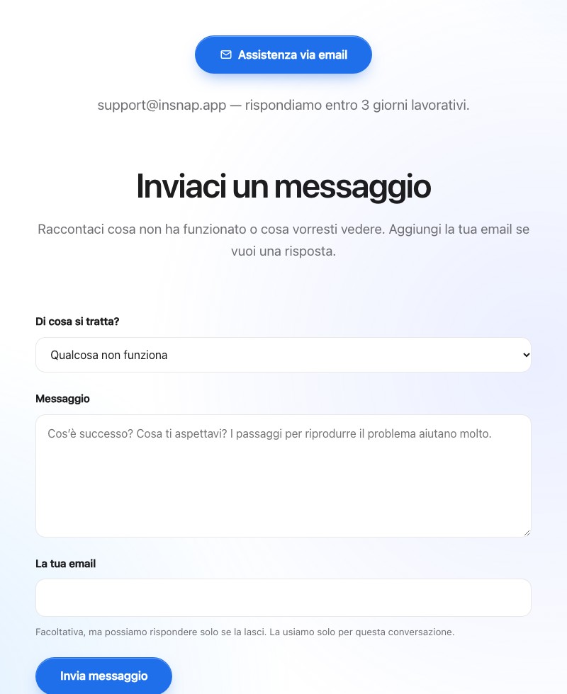 Il modulo di supporto