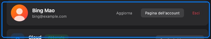 La scheda di accesso