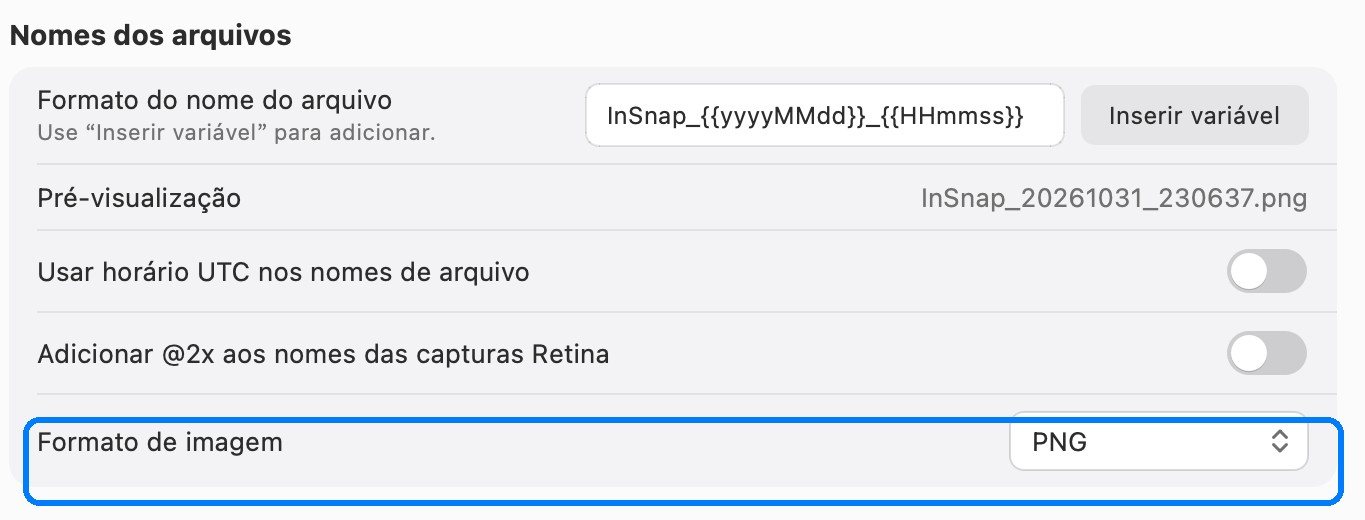 Salvando uma captura de tela como PNG no InSnap