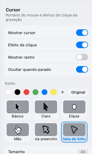 O painel Cursor