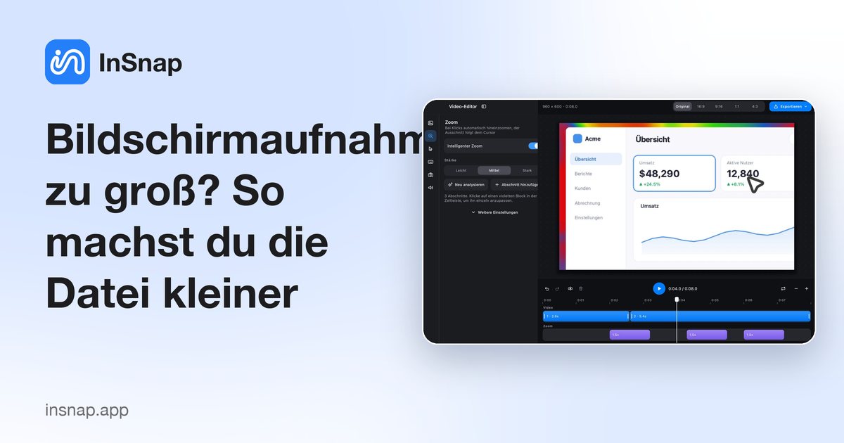 Bildschirmaufnahme zu groß? So machst du die Datei kleiner