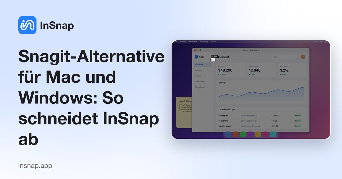 Snagit-Alternative für Mac und Windows: So schneidet InSnap ab