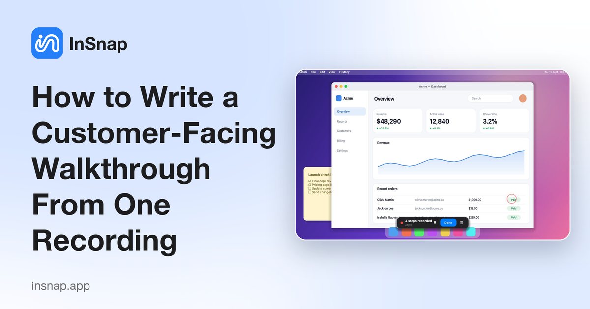 How to Write a Customer-Facing Walkthrough From One Recording