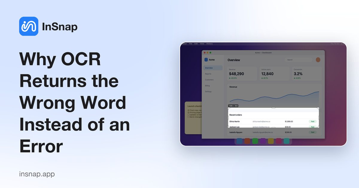 Why OCR Returns the Wrong Word Instead of an Error
