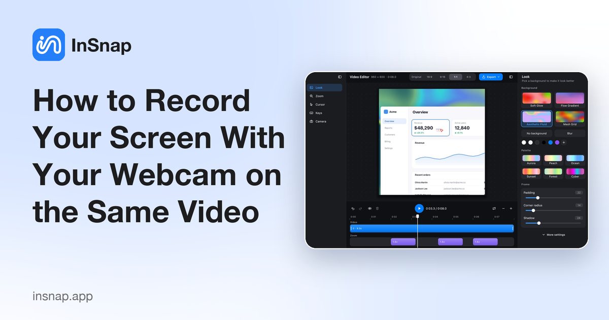How to Record Your Screen With Your Webcam on the Same Video