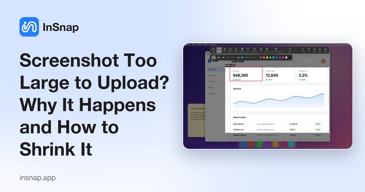 Screenshot Too Large to Upload? Why It Happens and How to Shrink It