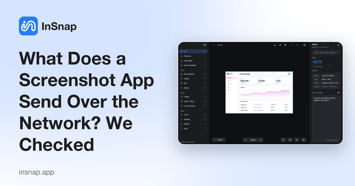 What Does a Screenshot App Send Over the Network? We Checked