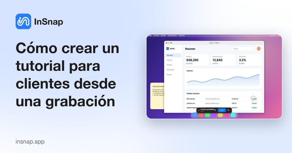 Cómo crear un tutorial para clientes desde una grabación