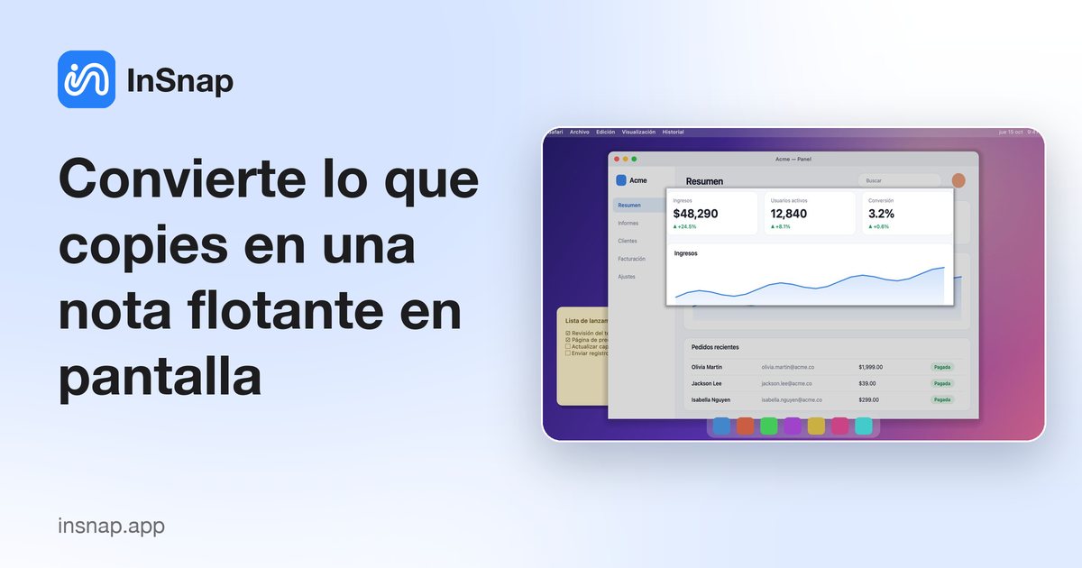 Convierte lo que copies en una nota flotante en pantalla
