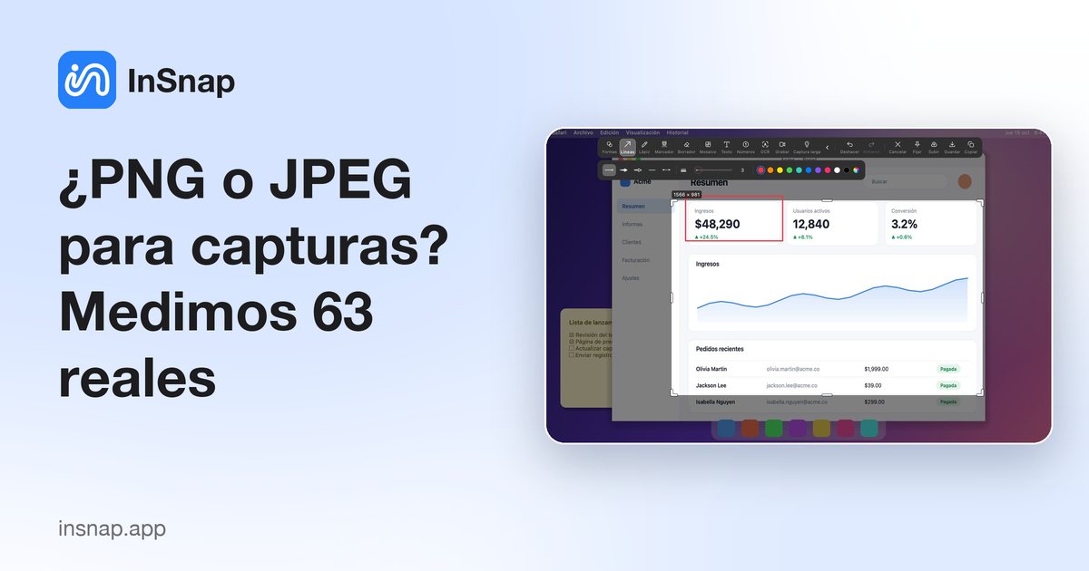¿PNG o JPEG para capturas? Medimos 63 reales