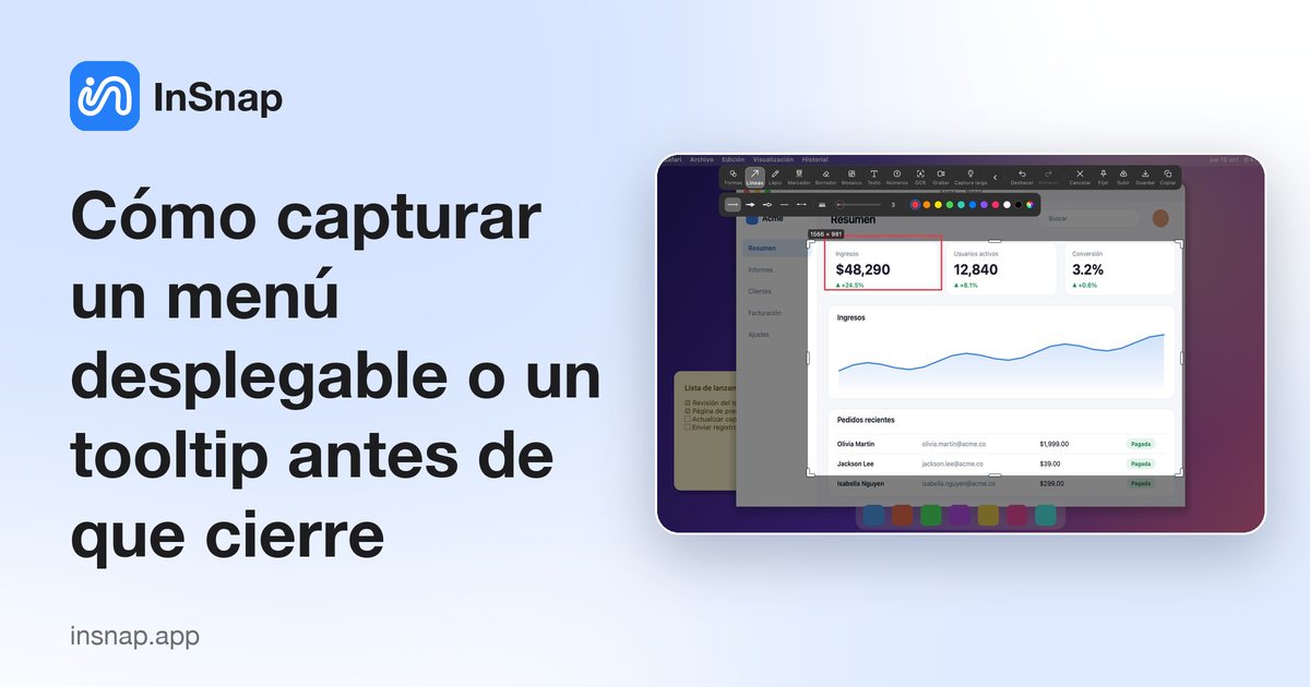 Cómo capturar un menú desplegable o un tooltip antes de que cierre
