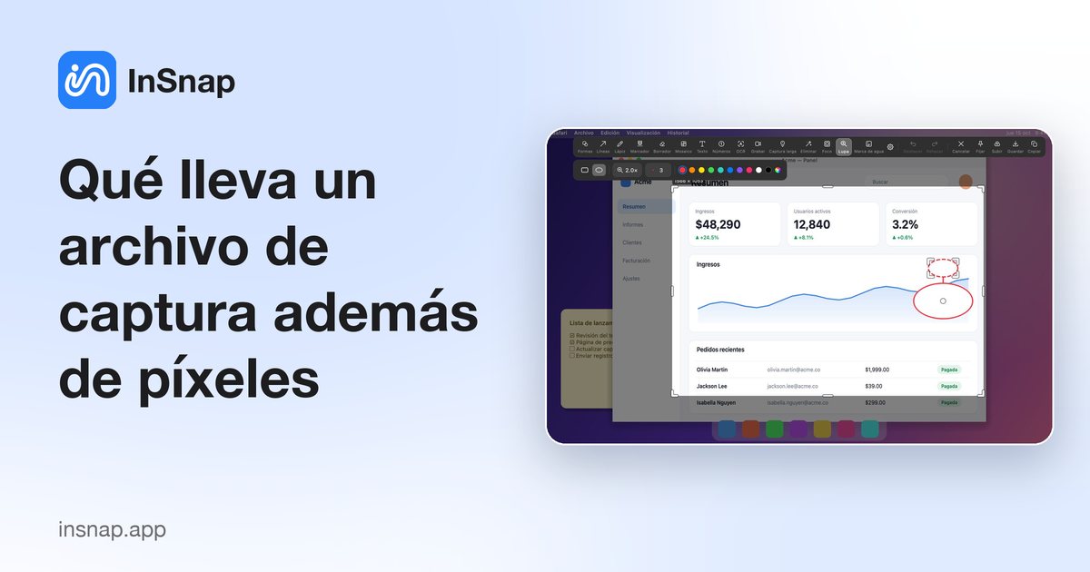 Qué lleva un archivo de captura además de píxeles