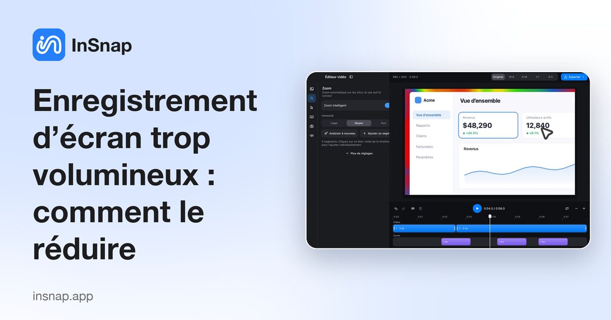 Enregistrement d’écran trop volumineux : comment le réduire