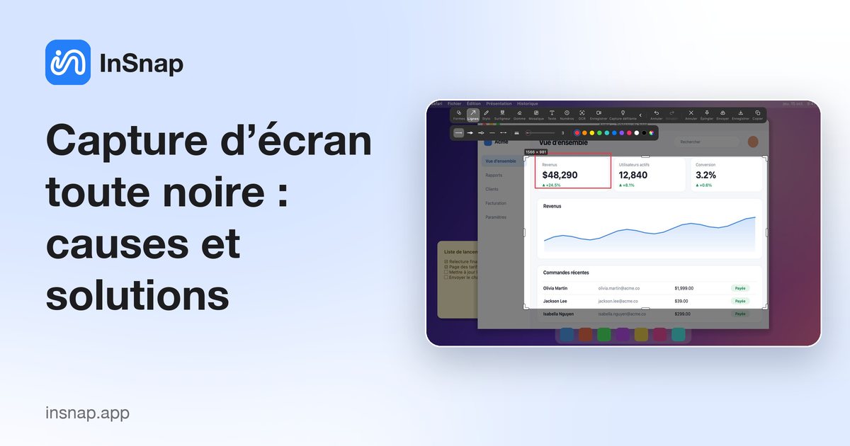 Capture d’écran toute noire : causes et solutions