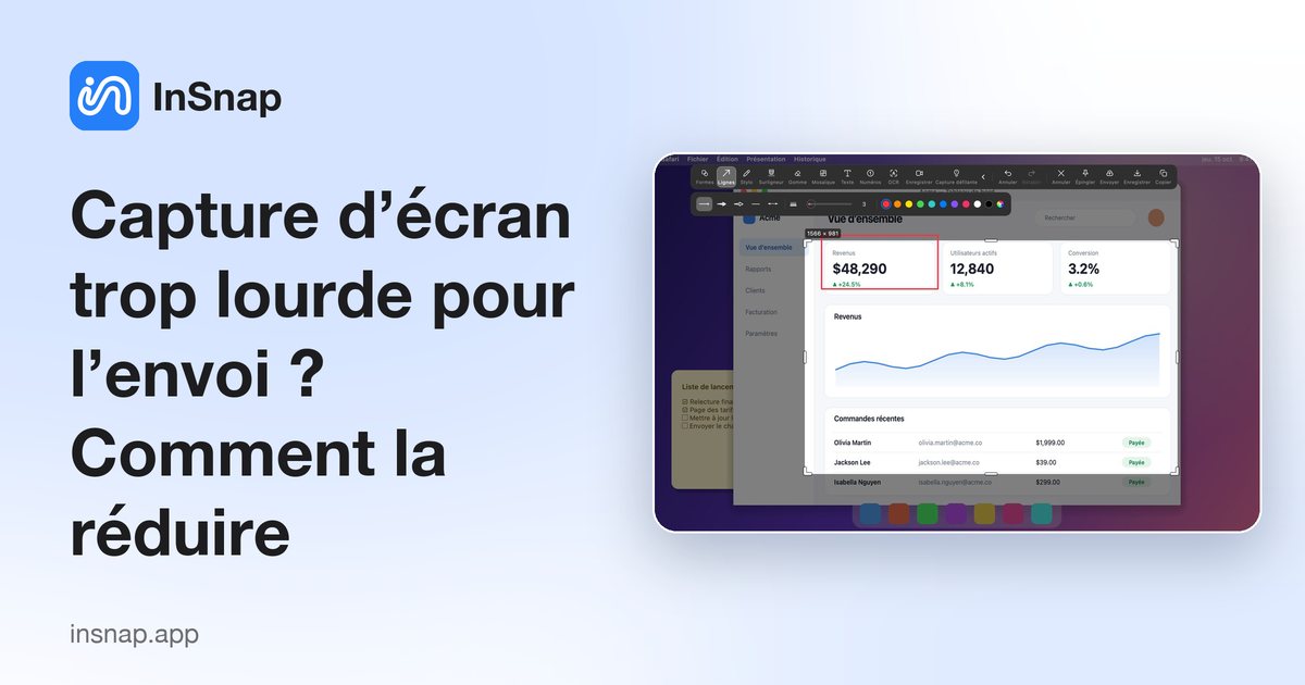 Capture d’écran trop lourde pour l’envoi ? Comment la réduire