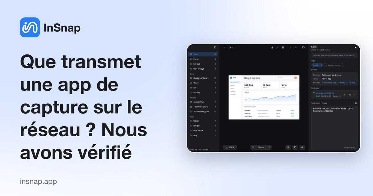 Que transmet une app de capture sur le réseau ? Nous avons vérifié