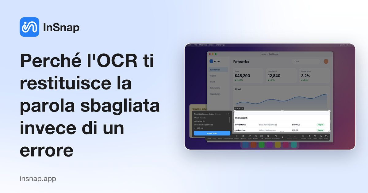 Perché l'OCR ti restituisce la parola sbagliata invece di un errore