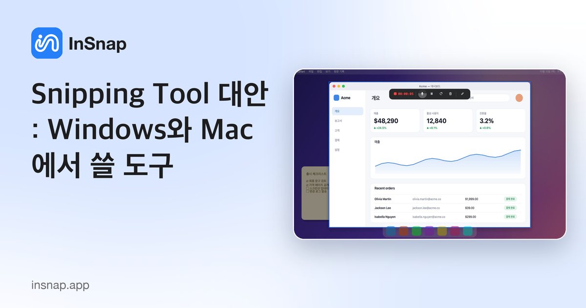 Snipping Tool 대안: Windows와 Mac에서 쓸 도구