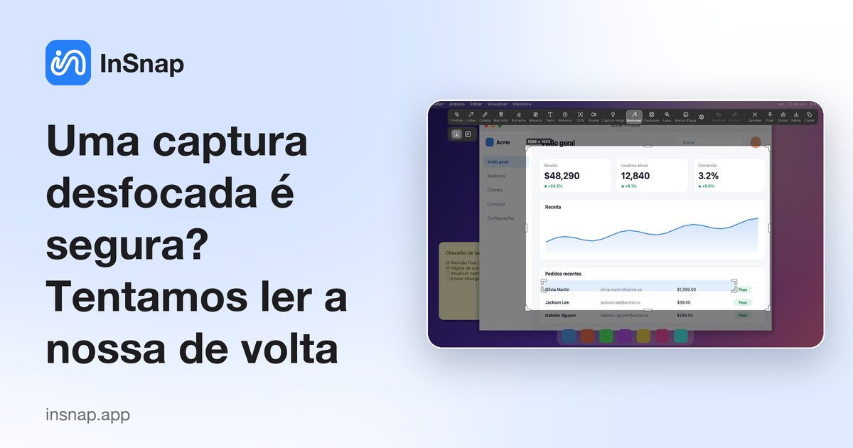 Uma captura desfocada é segura? Tentamos ler a nossa de volta