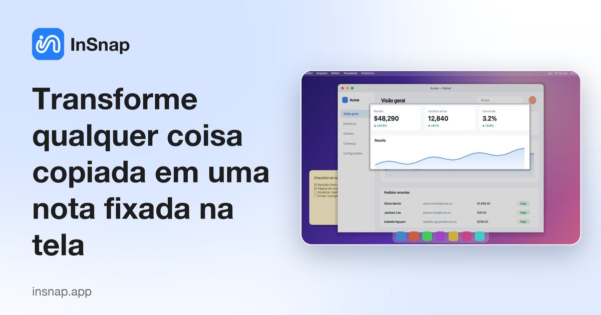 Transforme qualquer coisa copiada em uma nota fixada na tela