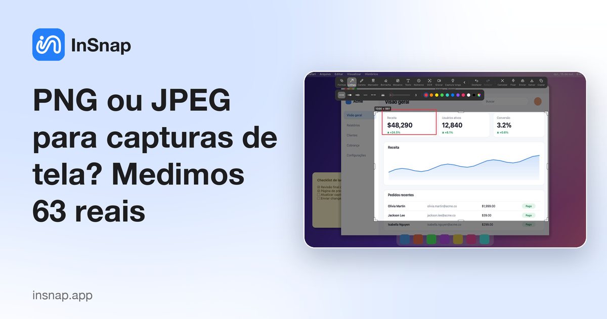 PNG ou JPEG para capturas de tela? Medimos 63 reais