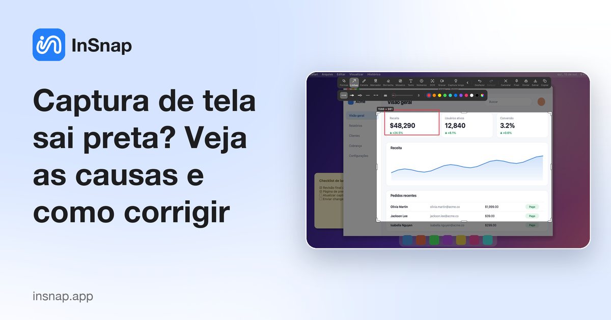 Captura de tela sai preta? Veja as causas e como corrigir