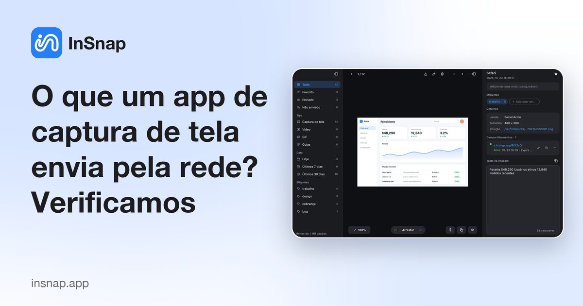 O que um app de captura de tela envia pela rede? Verificamos
