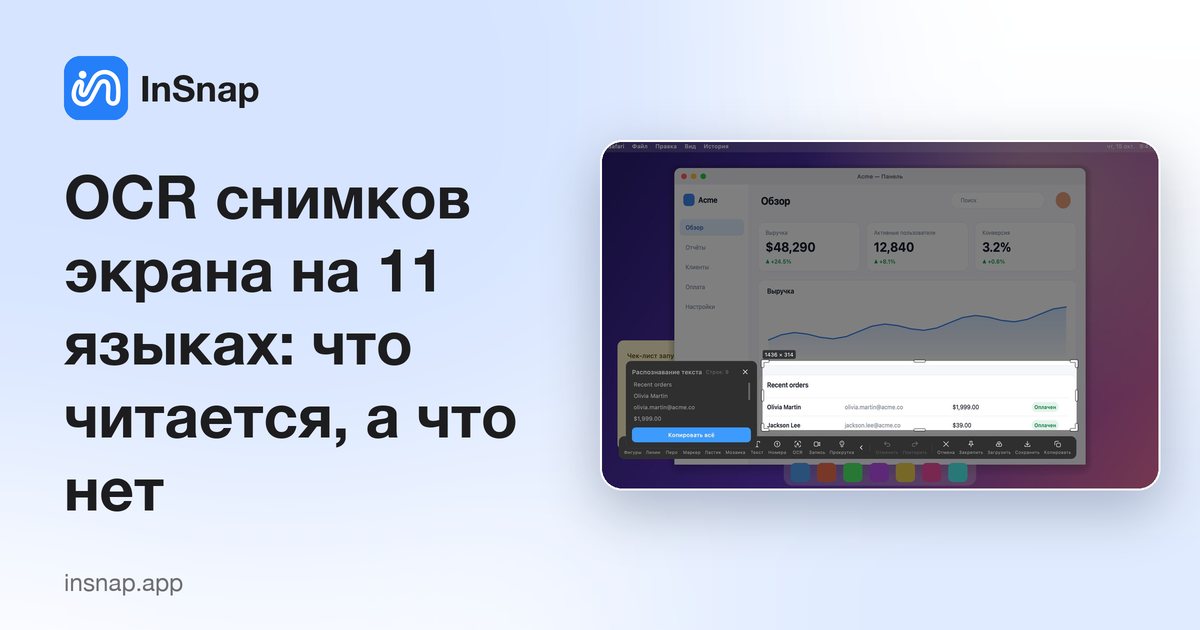 OCR снимков экрана на 11 языках: что читается, а что нет