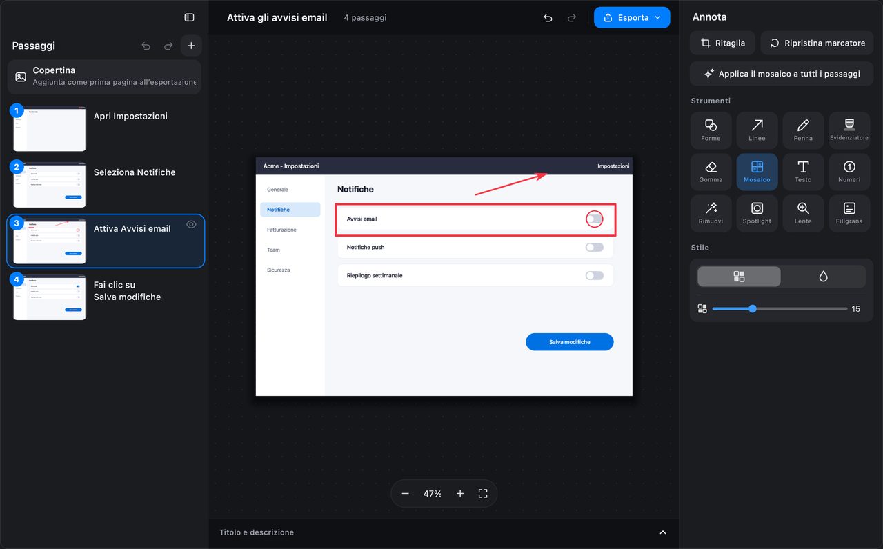 Annota uno screenshot prima di condividerlo